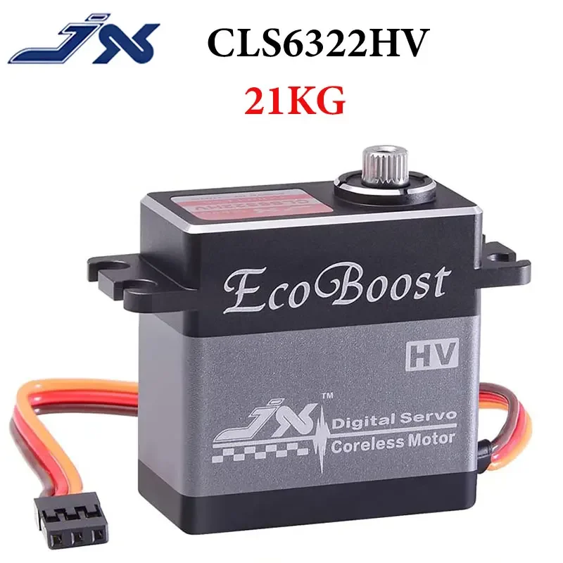 JX-Servomoteur numérique sans noyau CLS6322HV, 21kg, couple élevé, coque en métal, dent, pour voiture RC, bateau, bras de robot, pièce d'hélicoptère