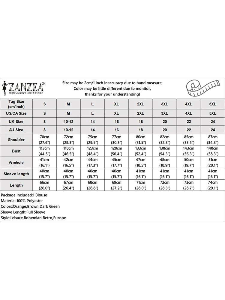 ZANZEA blus Vintage kerah rebah untuk wanita, kemeja katun murni santai liburan warna polos 2024 kasual lengan panjang