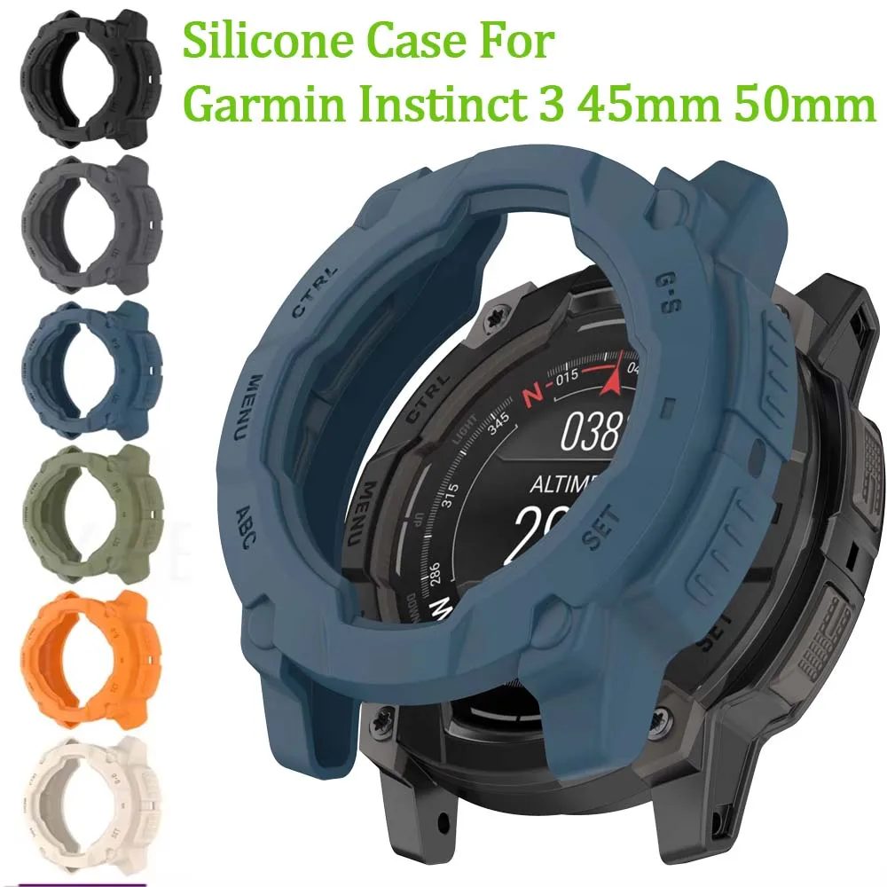

Silicone Case Cover For Garmin Instinct 3 45mm 50mm Bumper Protective Shell For Garmin Instinct 3 Protector Frame