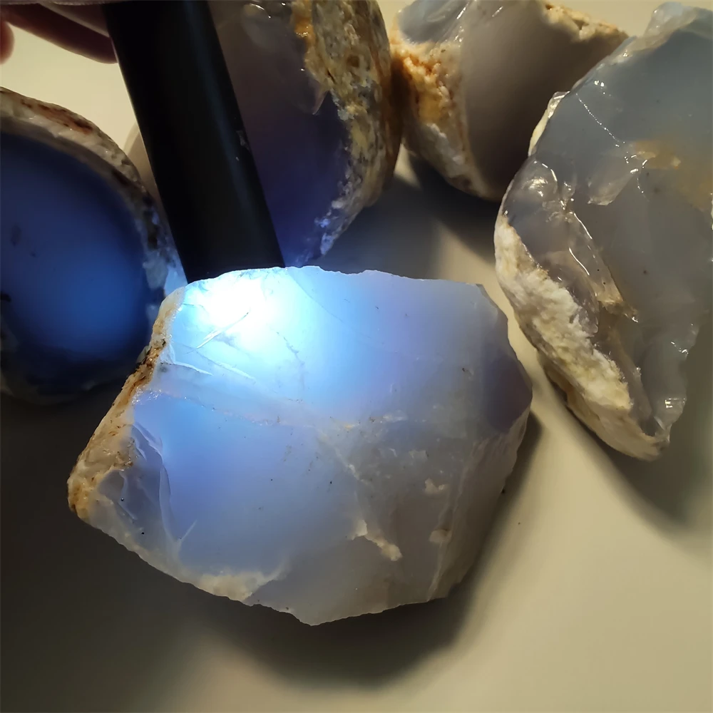 Natural Blue Chalcedony Stone Rough Agate Mineral Specimen For Jewelry Making DIY Bracelets Home Decoration Stone