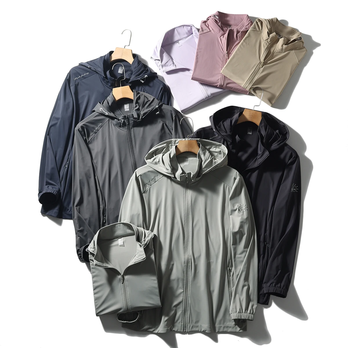 

Lightweight Breathable Couples Sle Hat Jaet UPF50 Sun Protection Skin Clothes Outerwear for Youth Urban Faion Summer