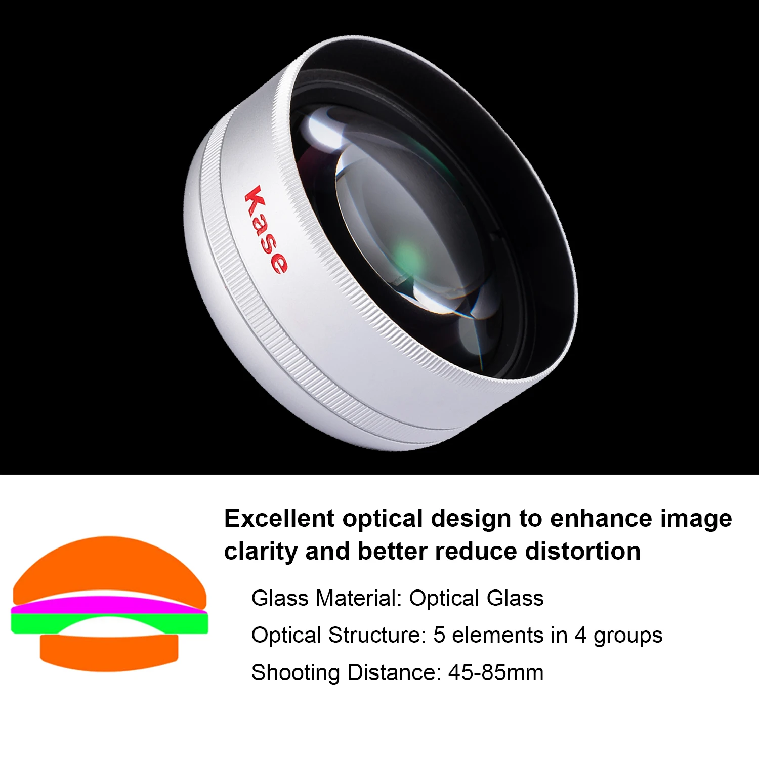 Kase Smartphone Master Macro Lens Plus with Clip for iPhone 15 14 Huawei Xiaomi Samsung 17mm Thread Cell Phone Lens Attachment