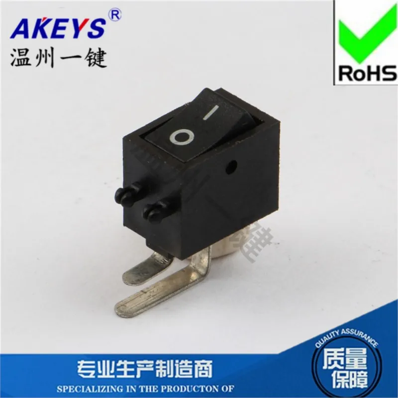 10pcs KCD11-101B Rocker switch Rocker black Copper feet 2nd gear 2 feet 2 bent feet 8.4*13.4