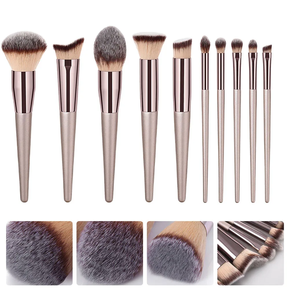 10-delige borstelset Premium make-upborstels voor Foundation Blush Poeder Oogschaduw Professionele gezichtsschoonheid Make-upborstel