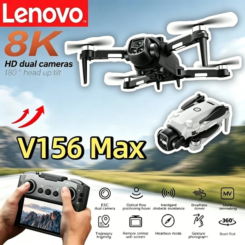 

Lenovo V156MAX 8K Drone Professional GPS, Aerial FPV Brush 4K Obstacle Avoidance, Screen Remote Foldable Drone