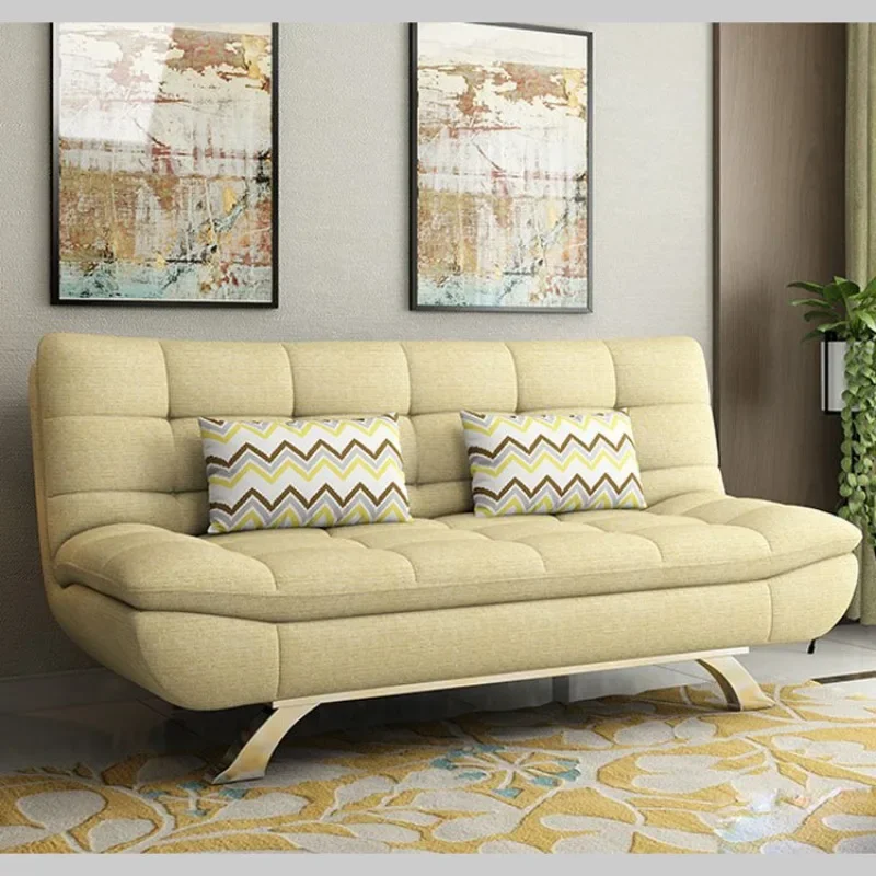 Folding small apartment modern living room fabric sofa multi-functional three-person sofa bed