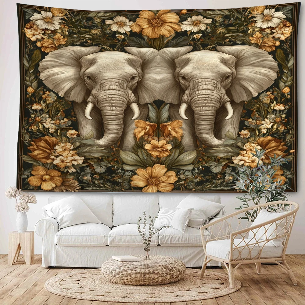 

Relief Elephant Art Decoration Tapestry Elephant Carving Art Background Decoration Tapestry Home Decoration