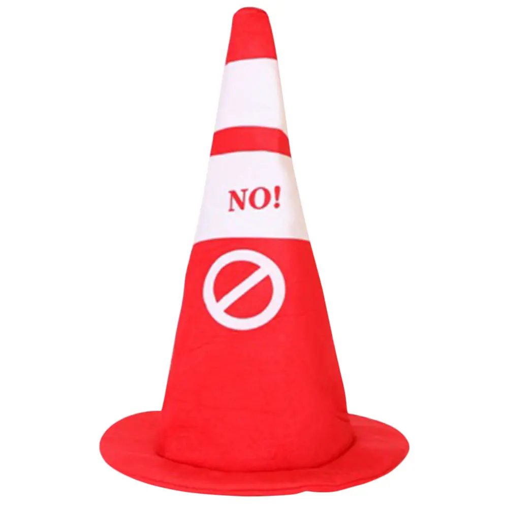 

Plush Traffic Cone Hat Traffic SafetyCone Cap Hat Full Headgear for Women Men Dress Up Cosplay Hat Photo Prop