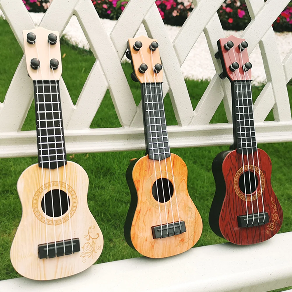 Toy Mini Ukulele Children Plastic Model Kids Guitar Musical Simulation Toys Instruments Beige Baby