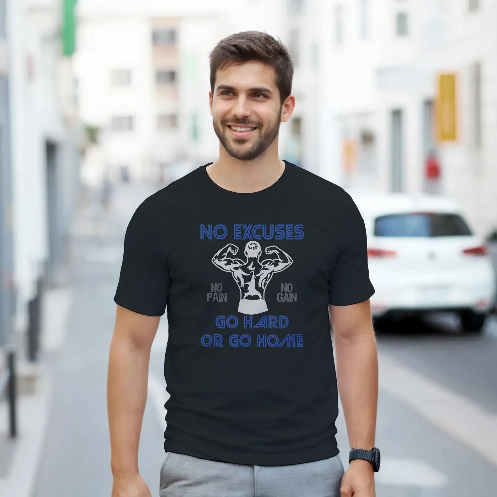 Fitness Gym No Excuses T Shirt vintage Washed Stylish Unisex Breathable Versatile designer clothes Slightly Comfortable