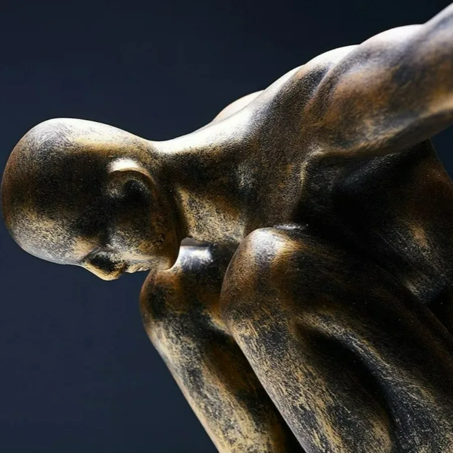 Human Body Art Sculpture Thinker Statues Resin Art Craft Figure Home Decoration Accessories Room Living Room Decoration