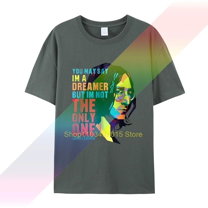 T-shirt da uomo in cotone 100% da donna T-shirt personalizzata Nckg da uomo John Lennon Imagine Teesi a maniche corte,