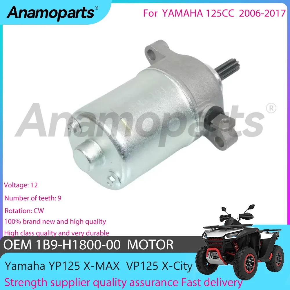 Motorcycle Engine Starter motor fits for 2006-2017 Yamaha YP125 X-MAX VP125 VP YP X-City 125CC 125 CC 1B9-H1800-01-00