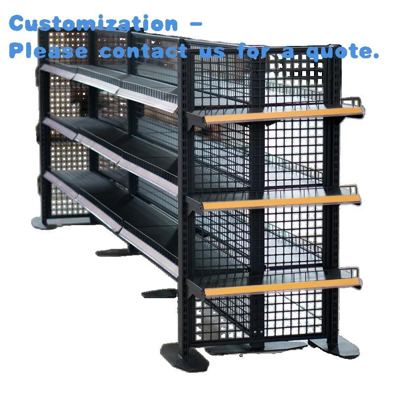 

custom.Adong A49 Double-Sided Heavy Duty Metal Shelves Supermarket Store Display Rack New Reliable Storage Made Steel Wood Mater