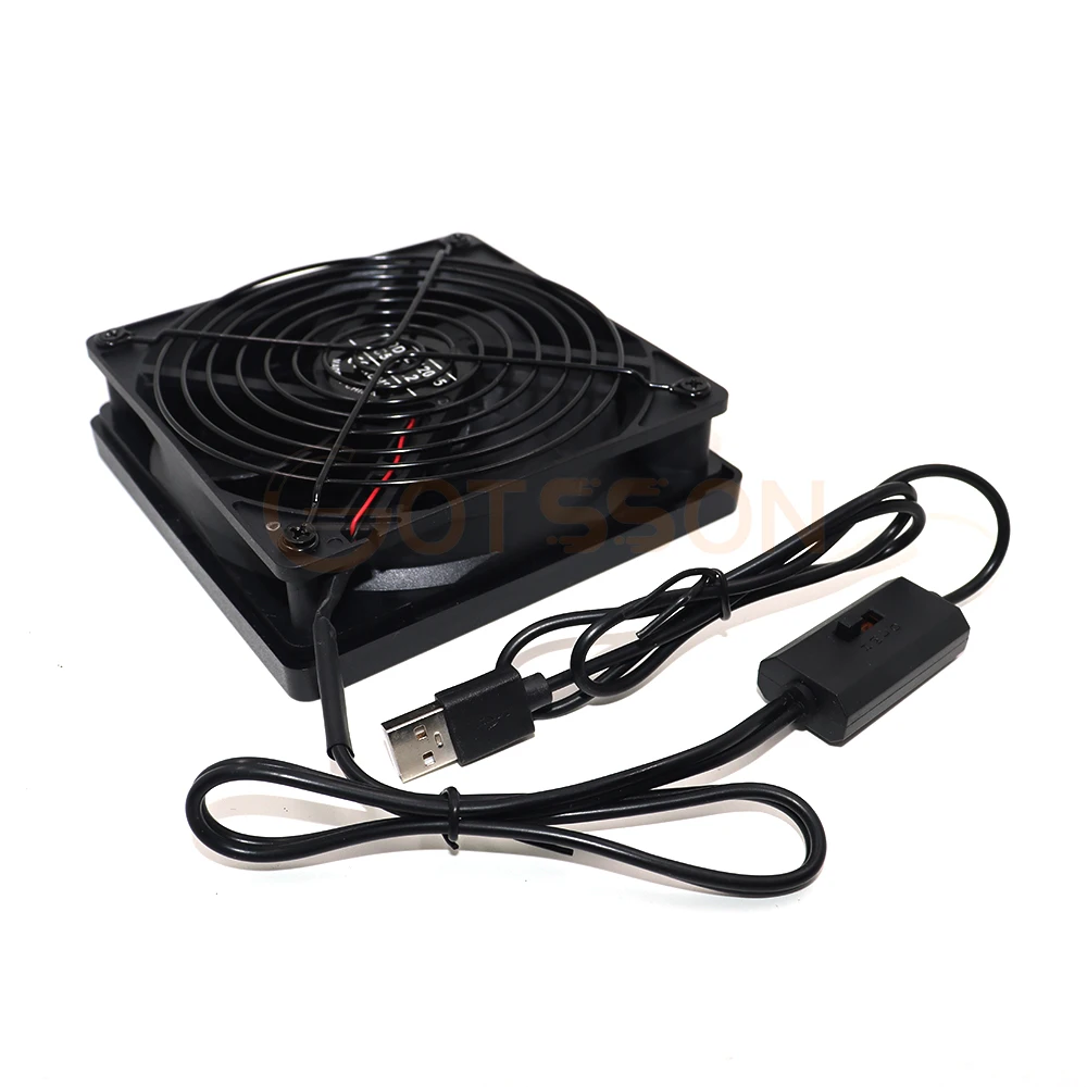 1PCS Quiet Dual 120mm 5V USB Computer PC Fan with Speed Controller,for Router Desktop Laptop Receiver DVR Playstation Xbox