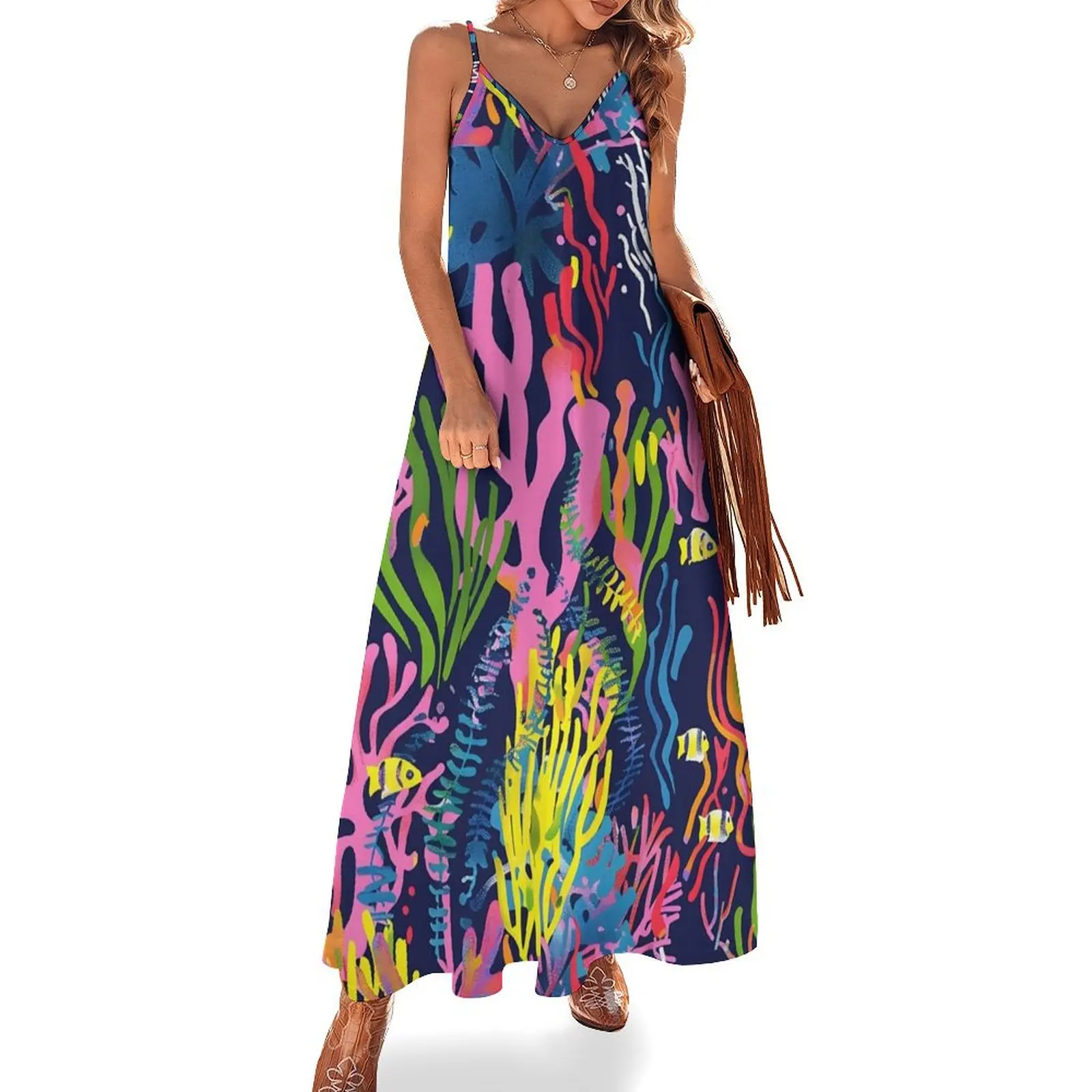 

The Coral Jungle Sleeveless Dress elegant dresses plus sizes Woman dresses summer dress for women 2025