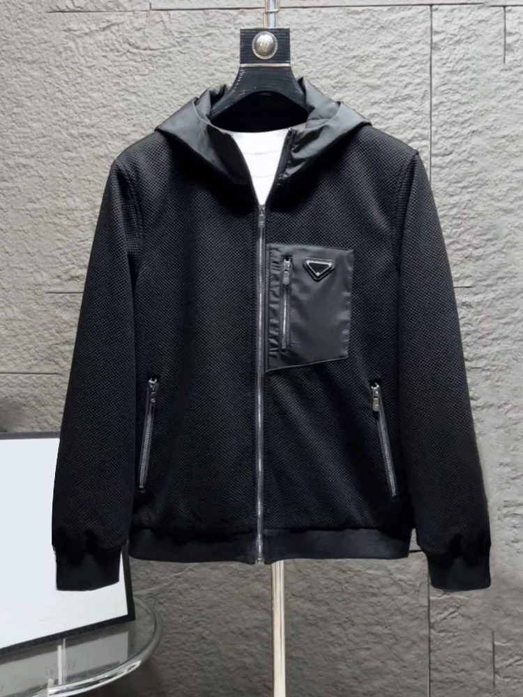 

Мужская повседневная куртка с капюшоном, модный дизайн, осень-зима, новинка, простая подходящая верхняя одежда, длинная одежда-стойка...