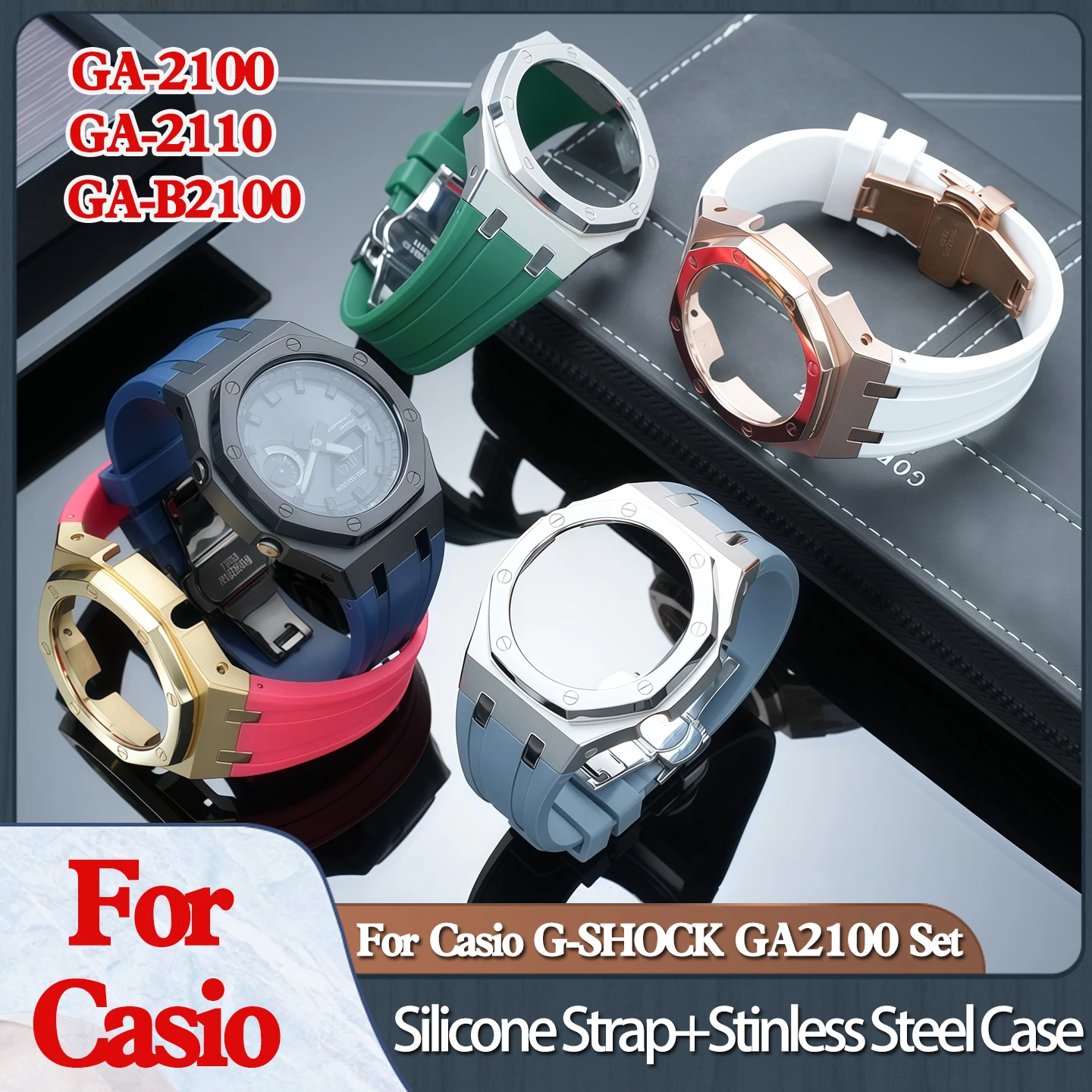 

Комплект GA2100 для Casio G-SHOCK Farmhouse Oak GA-2100/GA2110 GA-B2100: модифицированный силиконовый ремешок и высококачественный корпус из нержавеющей стали