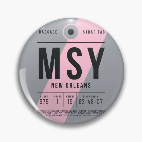 Luggage Tag E Msy New Orleans Usa  Soft Button Pin Lapel Pin Metal Clothes Jewelry Gift Creative Funny Badge Cute Fashion Collar