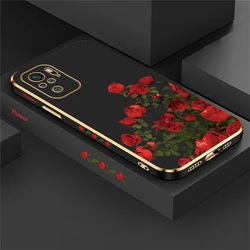 Rose Flower Silicone Phone Case For Xiaomi Redmi Note 10 11 12 13 Pro Plus 9S 12 tubor Silicone Soft Shockproof Cover Funda
