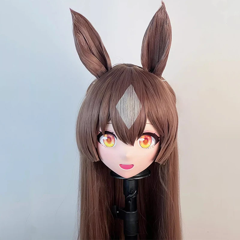 Fatto a mano Personalizza Fascia completa con serratura Bambola Personaggio dei cartoni animati Kig Cosplay Maschera Kigurumi Maschere Kigurumi Anime giapponesi in resina
