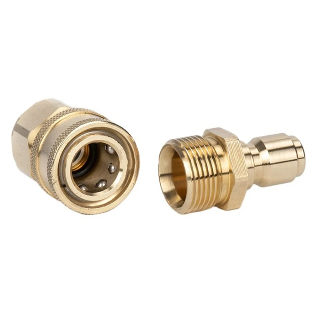 1Set 3/8 M22 Adapter For High Pressure Washer Spout Kit Quick Connect Kit Car Wash Water Pipe Joint Copper Adapter