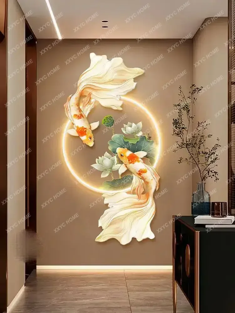 HH3D Three-Dimensional Relief Home Light Luxury Hallway LED Lighting Decorative Painting