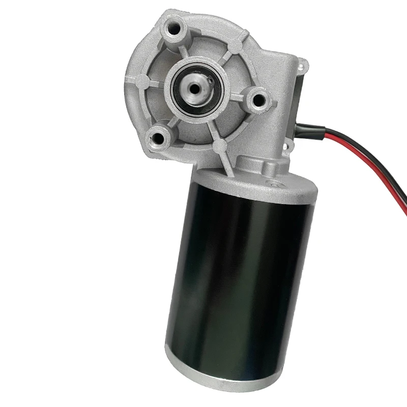 100W 200W  High Torque 12V 24V Low Speed Worm Gear Permanent Magnet Brushed Electrical DC Motor