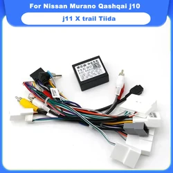 Car Radio Stereo Wiring Harness Cable Adapter Android 16pin For Nissan Murano Qashqai j10 j11 X trail Tiida