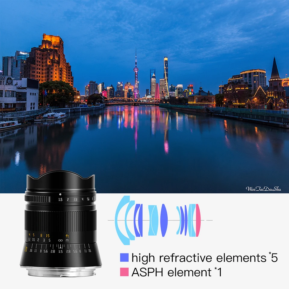 TTArtisan 21mm F1.5 Full Frame MF Wide Angle Camera Lens for Photography Sony A7 A5000 NEX-3N Canon RF Nikon Z5 Sigma L Mount