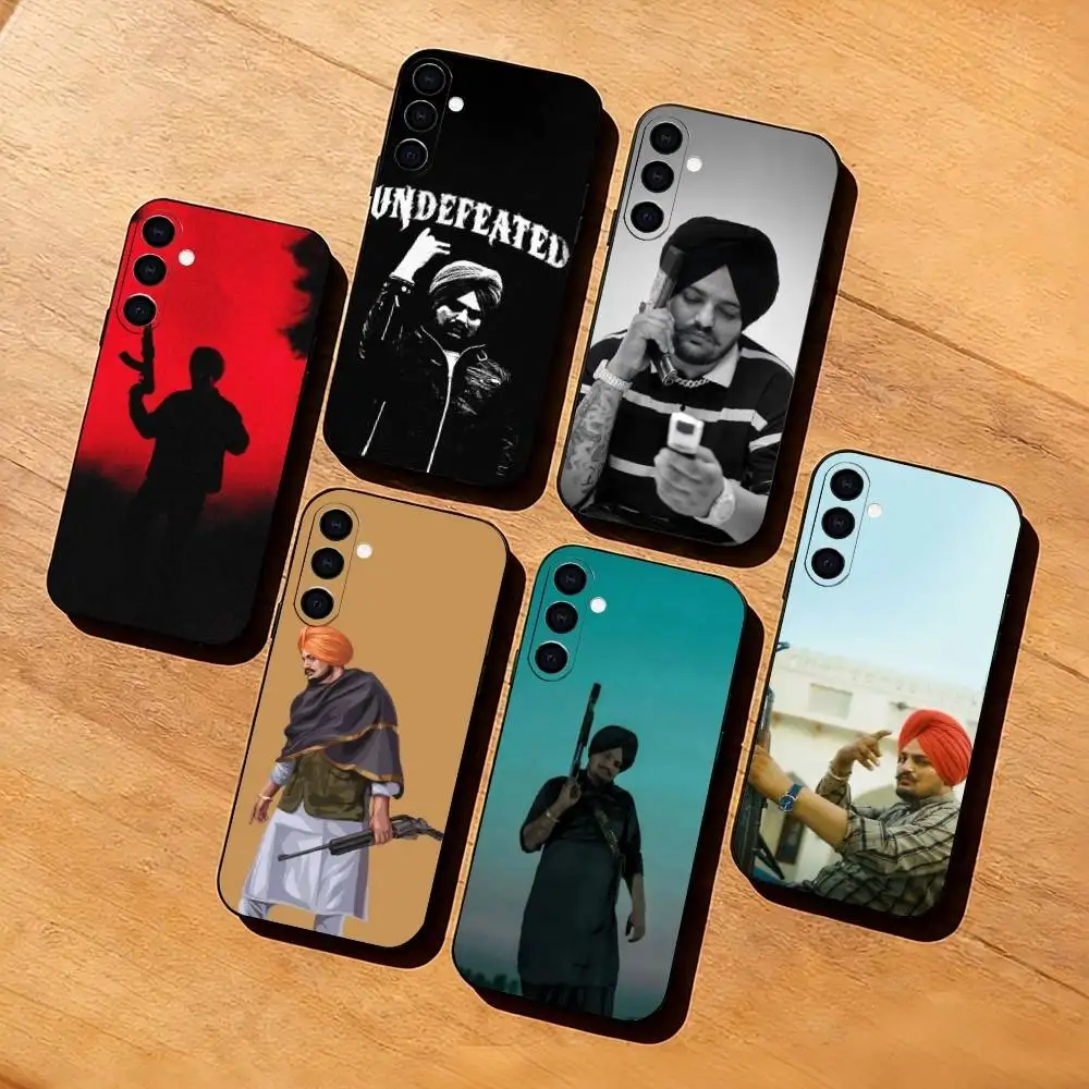 RAPPER S-Sidhu M-Mooses Wala Phone Case Black Silicone Soft For Samsung Galaxy A73,A72,A71,A70,A53,A52,A51