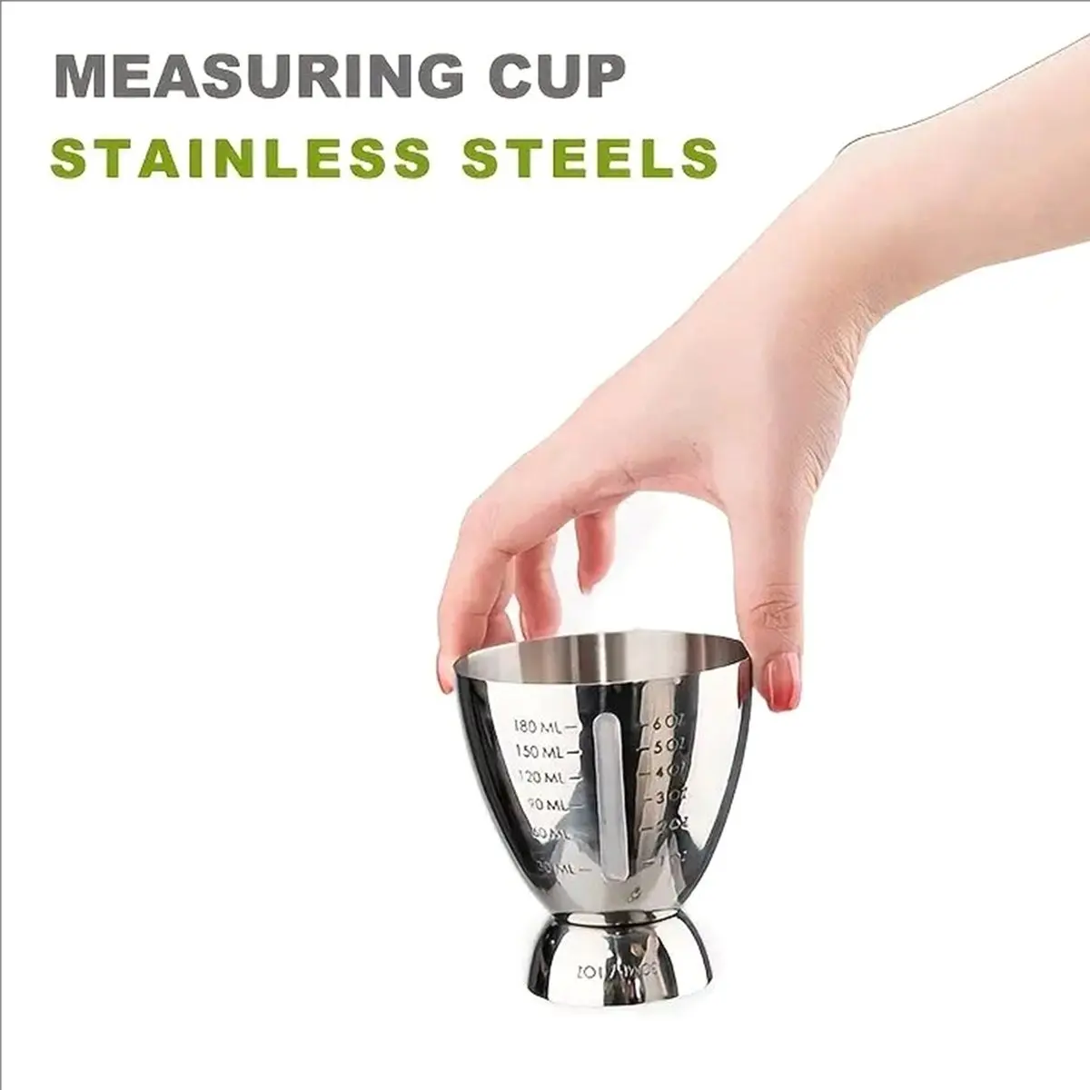Bar Cocktail Jigger Measured Double 1-6 Oz Measuring Jiggers, Stainless Steel Tools Cup Shaker &LICG