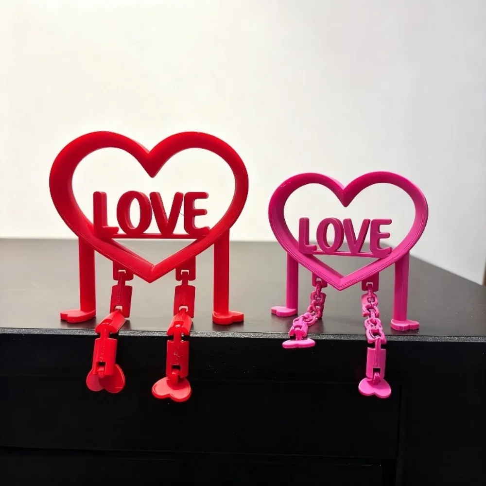 2PC Valentine S Day Limited Edition Heart Shaped Posable Figure with Articulated Legs Interactive Toy Couples Prop Confessions