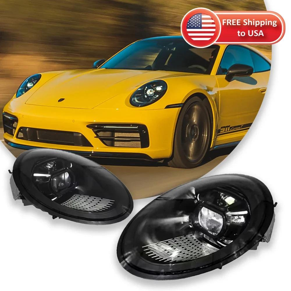 

Передние фары TYPY Car Head Lights Full LED для Porsche 911 PDLS Matrix Laser 2012-2018 годов выпуска, в сборе, с сигнальными лампами 991.
