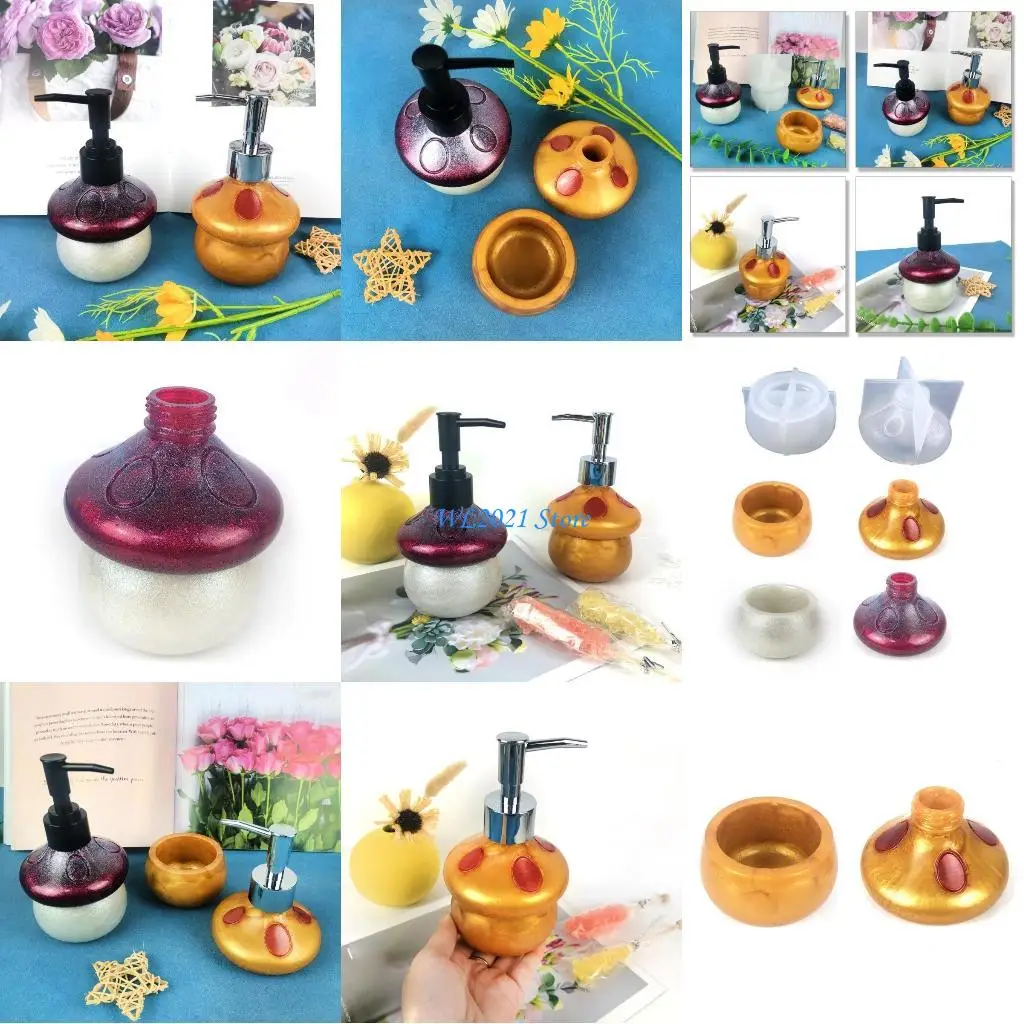 

G5GC Diy Crystal Epoxy Round Perfumes Bottle Mold Hand Sanitizer Bottle Silicone Mold