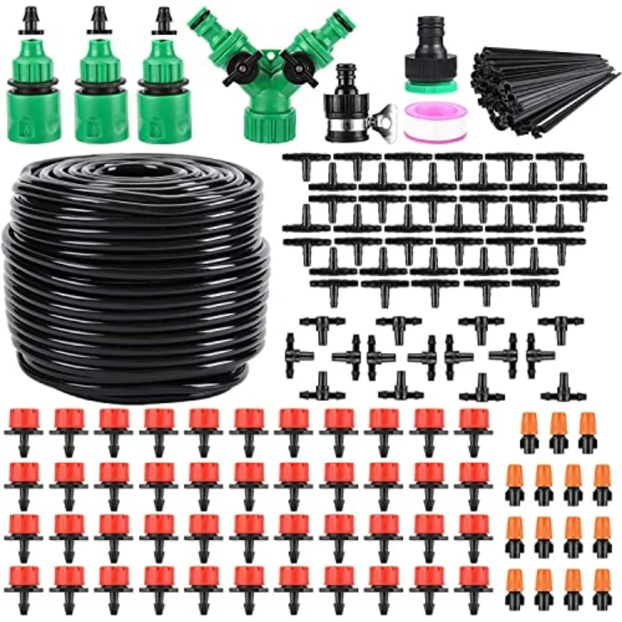 

Drip Irrigation System 164FT 180 Pack Garden Drip Irrigation Kit 1/4"" Blank Tubing Drip Kit DIY Automatic Irrigation Equipment