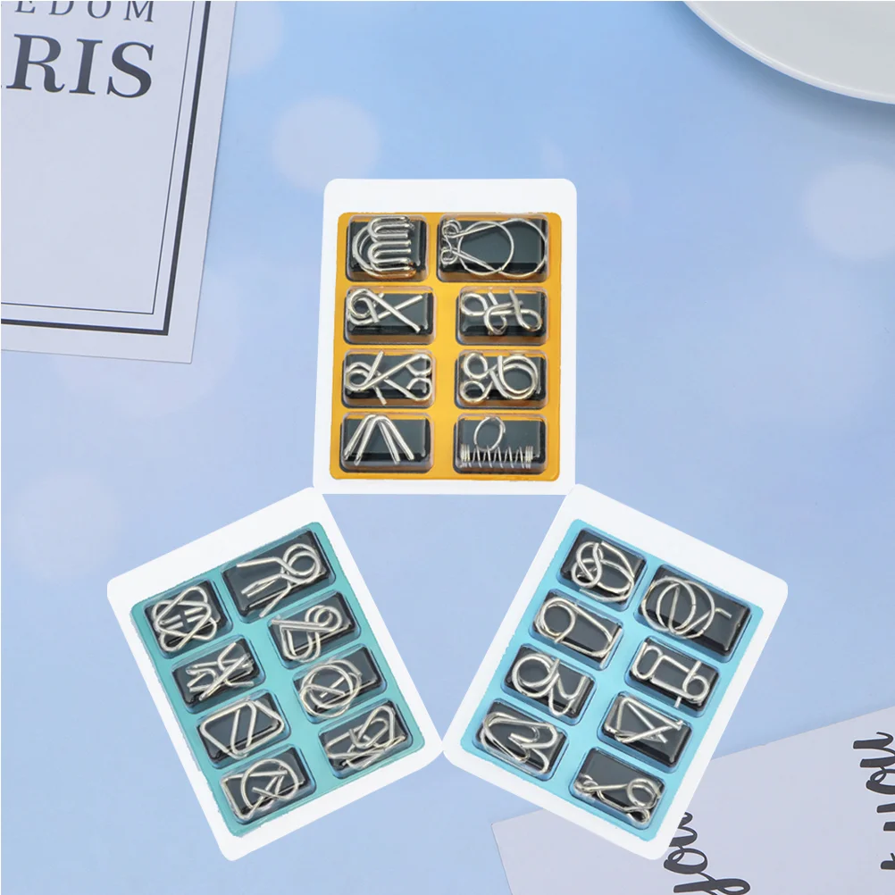 24 Pcs Board Games for Adults Brain Puzzle Buckle Set Intelligence Puzzles Ring