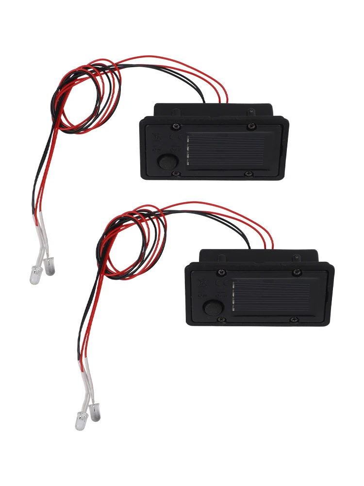 2pcs Solar Light Boxes Replacement Top With LED Bulbs Easy Install Auto On/Off Weatherproof For Garden & Pathway Lighting
