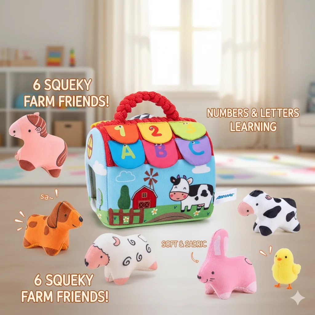 New Farm Animal Play Toy Set With Grip Training Puzzle Early Education Parent Child Interaction Toy For Toddlers And Kids