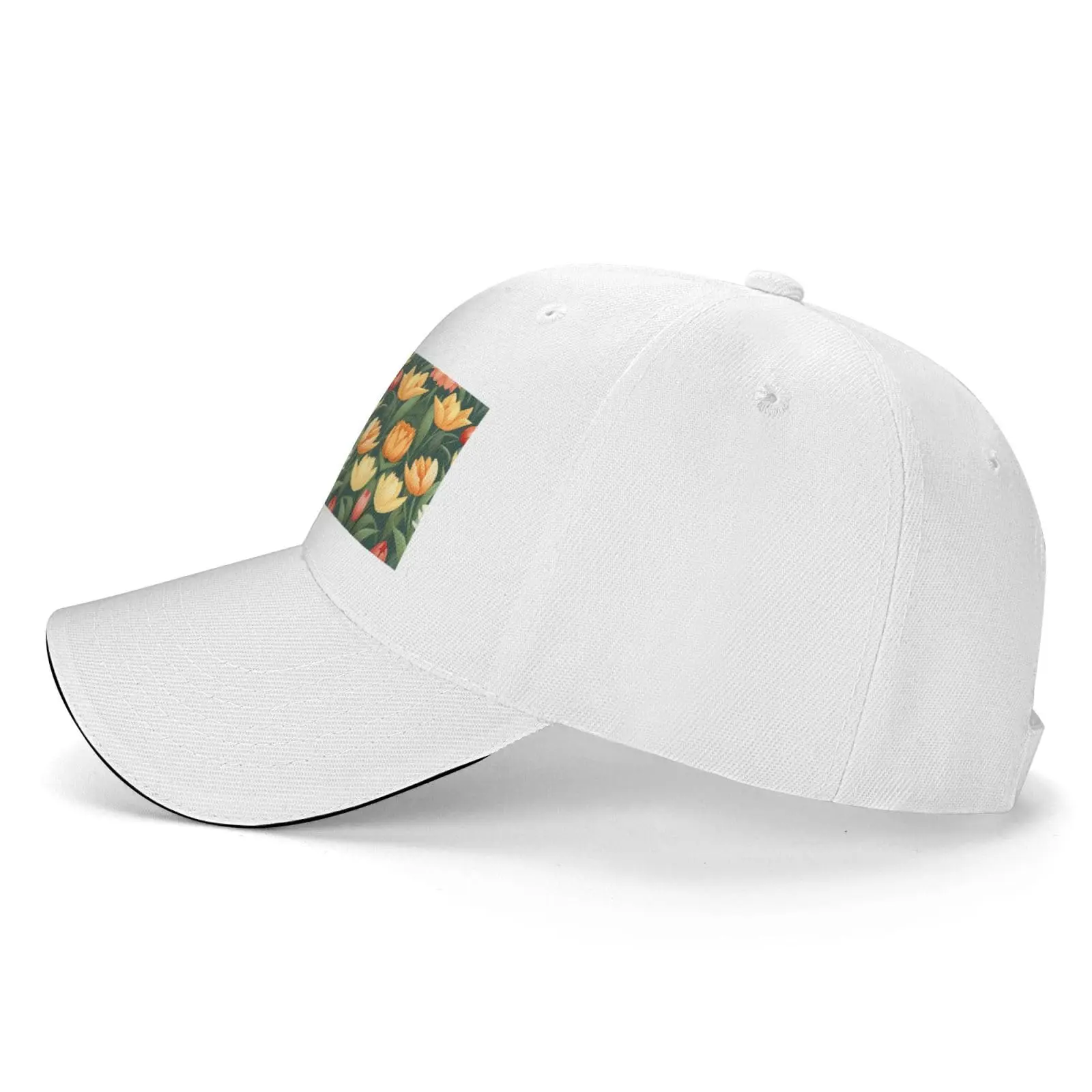 Tulips in bloom Unisex Baseball Cap Music Distressed Denim Washed Caps Hat Fashion Running Golf Gift Snapback Cap