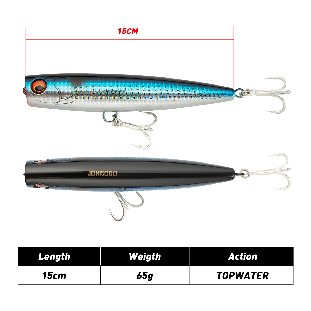 Floating Popper Fishing Lure 150mm 65g Hard Bait Seawater Fishing Lure Popper GT Tuna Saltwater Offshore Inshore Fishing
