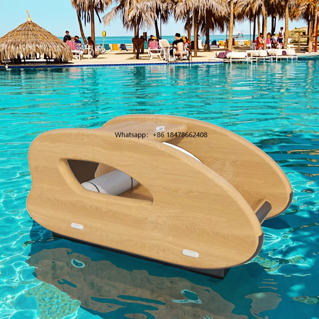 

Electric Ride-On Inflatable Catamaran Boat with Floating Island Tent Water Play Equipment for Boating