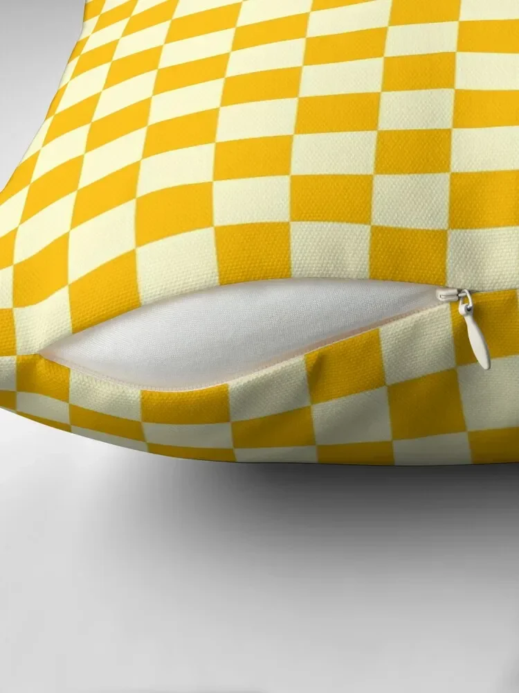 Cream Yellow and Amber Orange Checkerboard Throw Pillow Pillow Cover christmas pillow case cover luxury