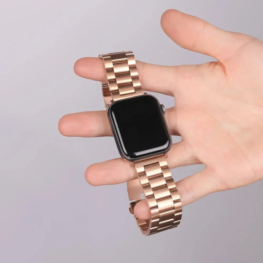 حزام من الفولاذ المقاوم للصدأ لساعة أبل 46 ملم الترا 49 ملم سوار معصم معدني لساعة iWatch 10 9 8 5 4 SE 42 ملم سوار ساعة الأعمال