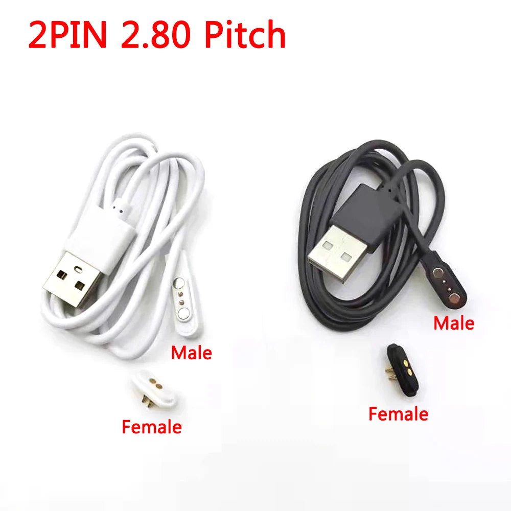 2.8mm PogoPin  Magnetic Usb Charging Cable Male Female Connector smart watch Power wire Solution 2 Pin Magnets Contact Pad