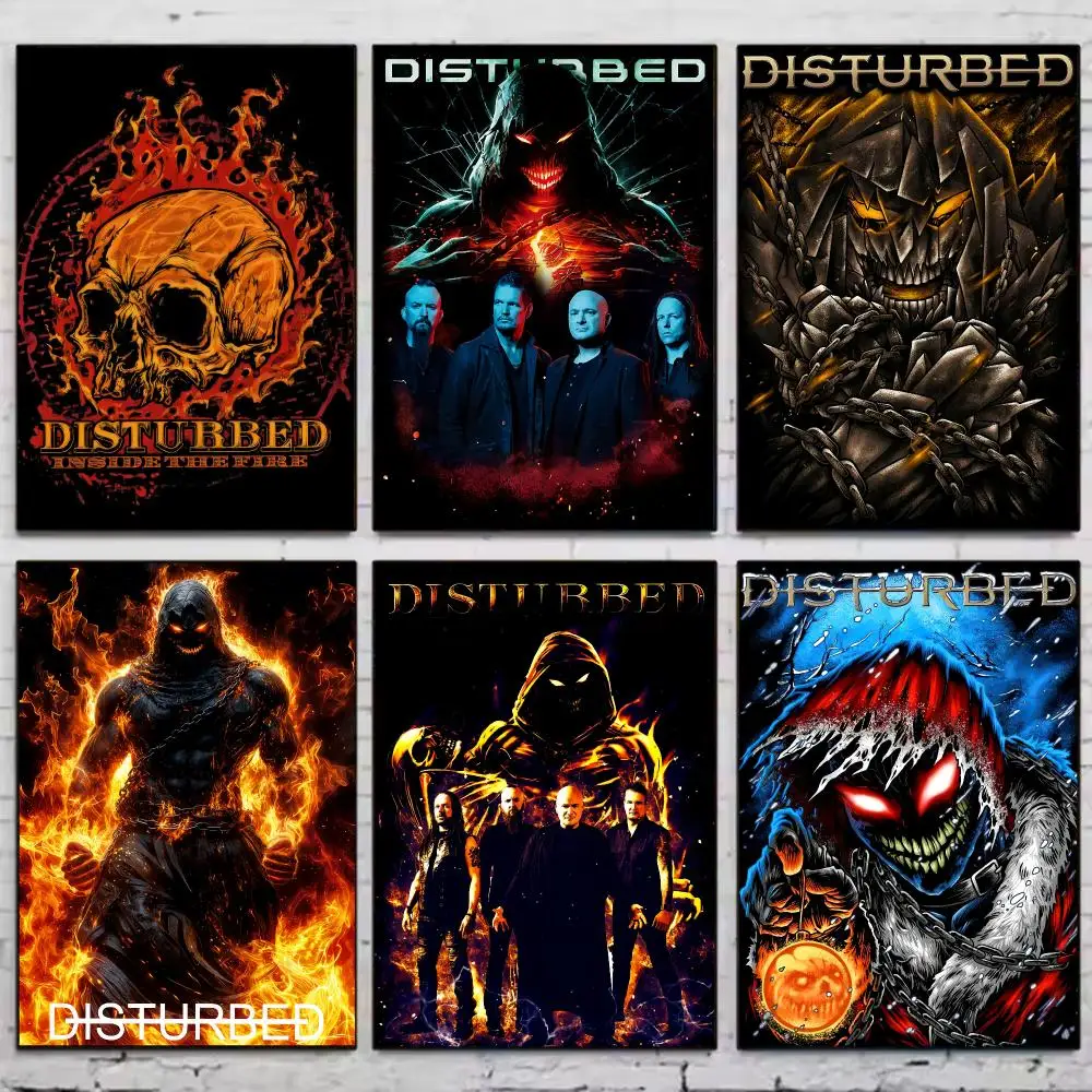 Heavy Metal Band-D-DisturBedS Poster Vintage Wall Art Aesthetic Room Decor Print Living Room Bedroom Home Decoration