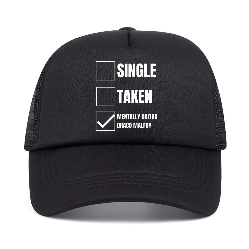 Mentally Dating Draco Malfoy baseball cap fashion casual unisex adjustable mesh trucker hat outdoor Breathable Sunscreen Hats