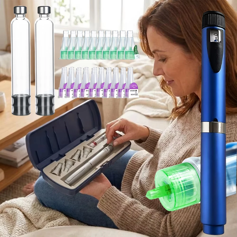 Reusable Insulin Injection Pen Home Travel Use Empty Injection Pen 3ml Without Cartridge Bottle Disposable Needles With Box