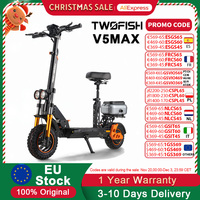 TWOFISH 1500W Off-road Electric Scooter Adult Foldable E-scooter 48V18AH 45km Range 45 Km/h Speed 11 Inch Tire Dual Disc Brake