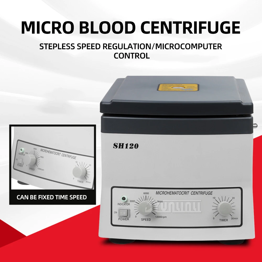 capillary micro Blood Centrifuge Prp Plasma Centrifuge Machine Digital Medical Centrifuge Lab 12000rpm 24 Tube  1.5mm*75mm